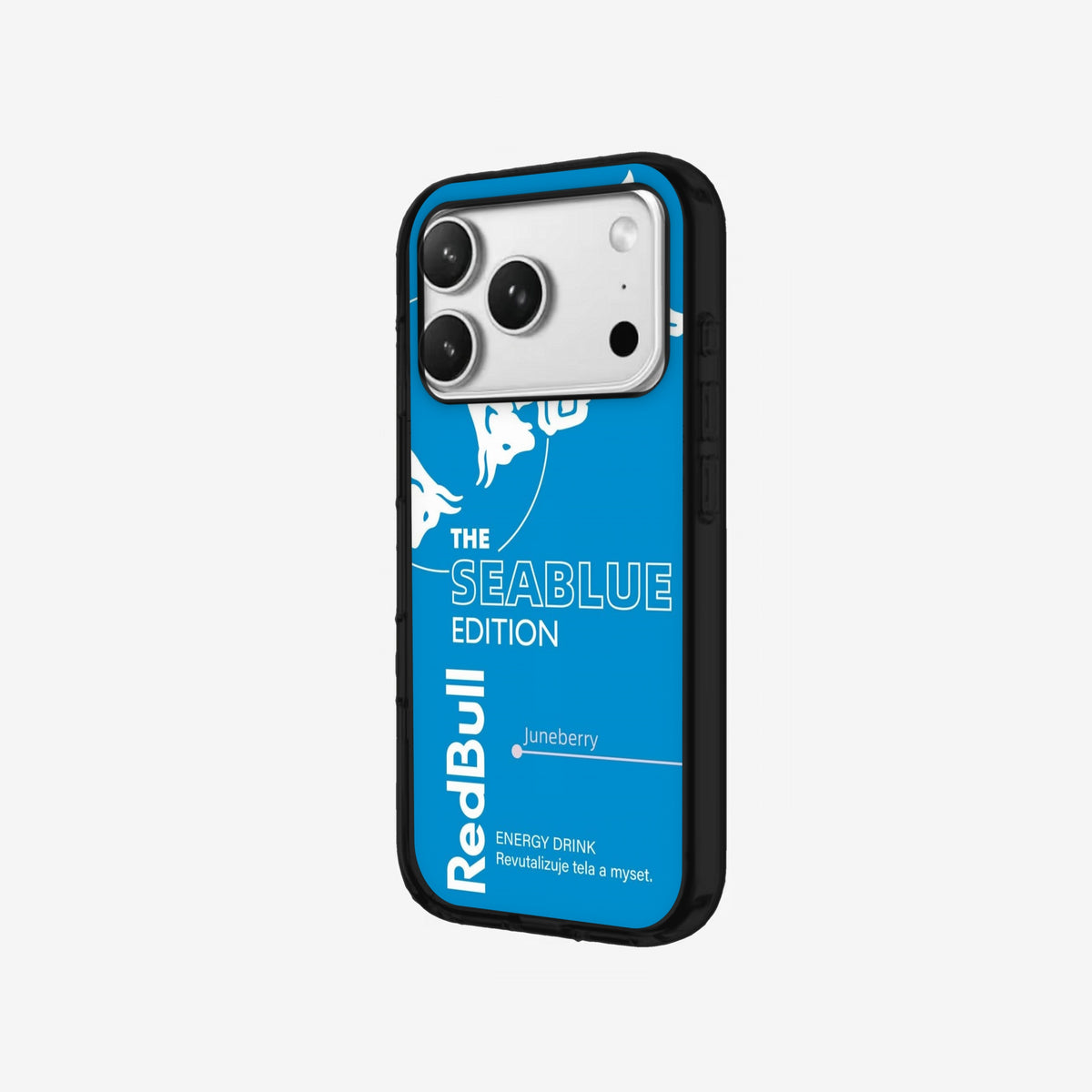 Sea Blue - Black Silicone angled