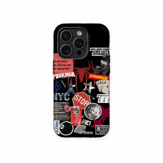 Urban Sticker Collage Phone Case front view