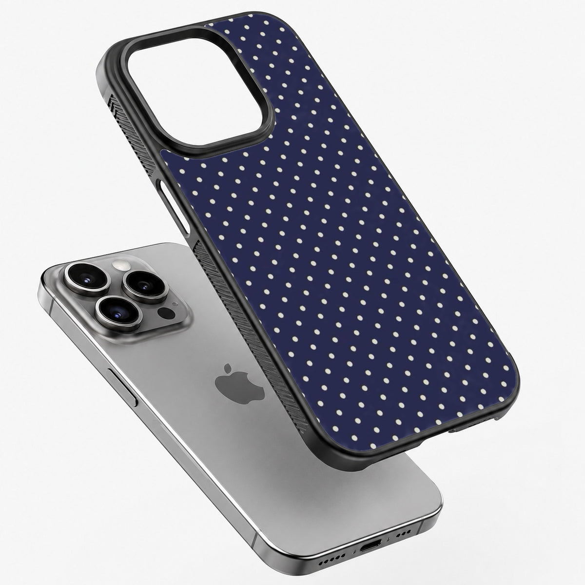 Navy Dots - Bumper Glass Case
