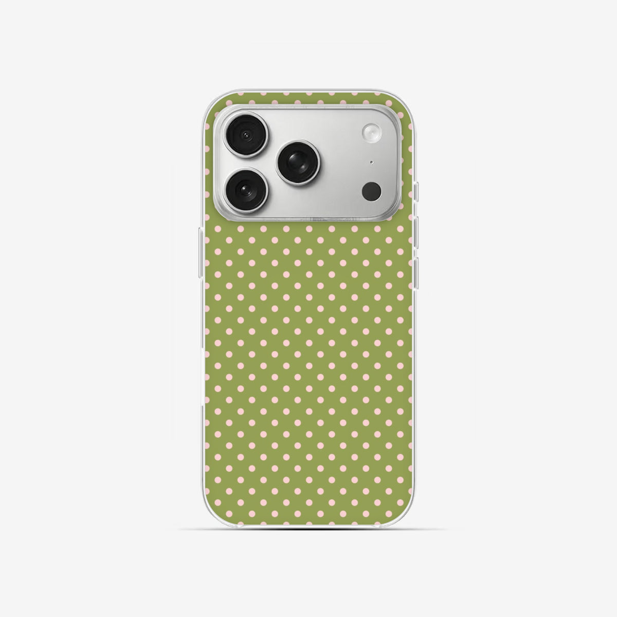 Olive Dots - Clear Silicone