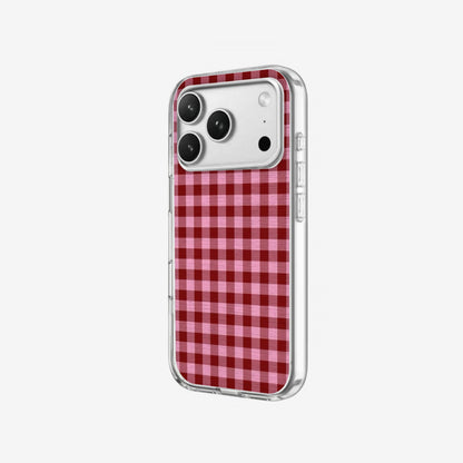 Cherry Gingham - Clear Silicone angled