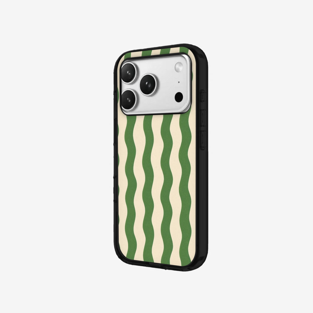 Wavy Green - Black Silicone angled