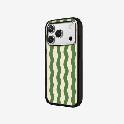 Wavy Green - Black Silicone angled