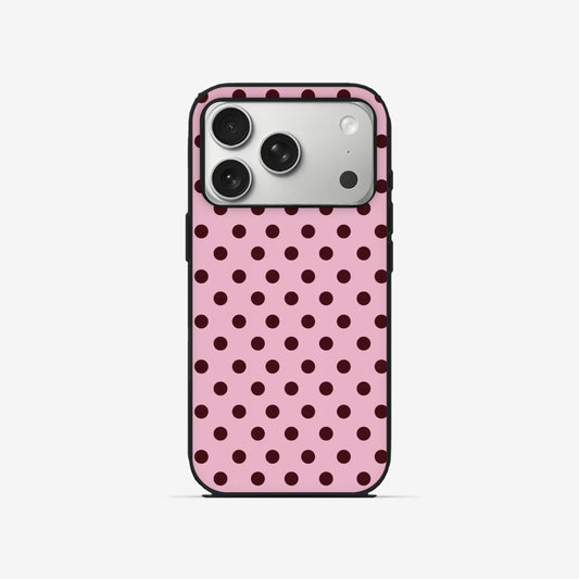 Pink Polka - Black Silicone