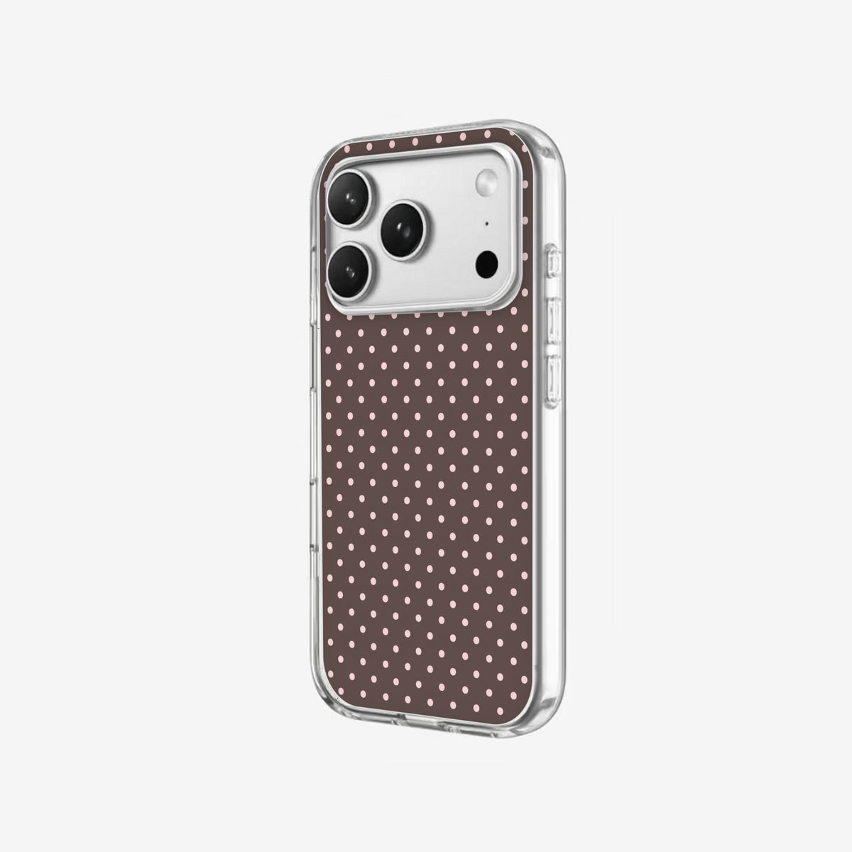 Cocoa Dots - Clear Silicone angled