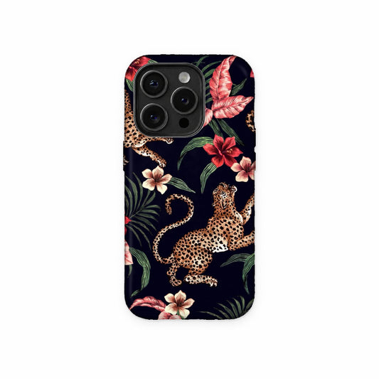 Tropical Leopard Floral Phone Case front view