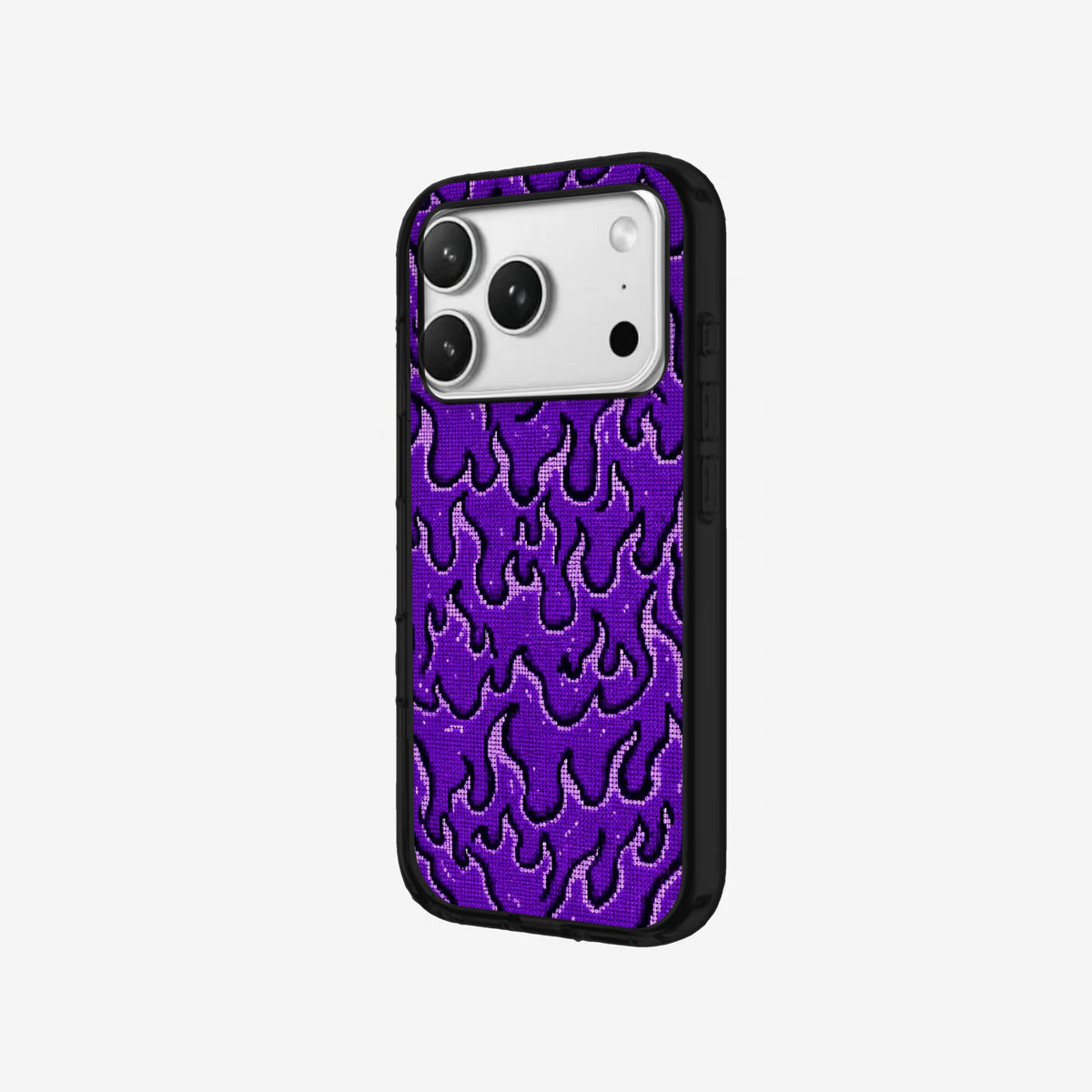 Purple Flames - Black Silicone angled