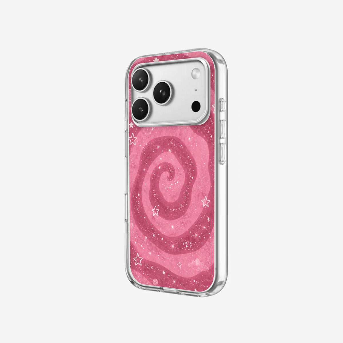 Pink Swirl - Clear Silicone angled