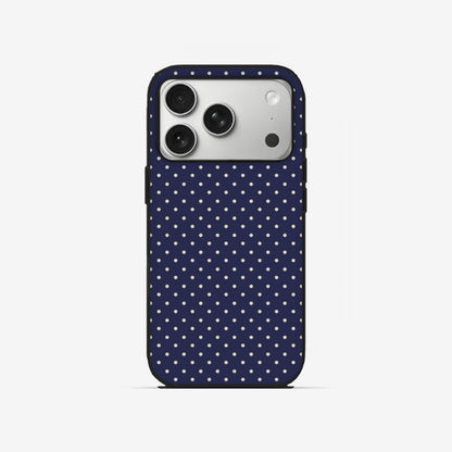 Navy Dots - Black Silicone