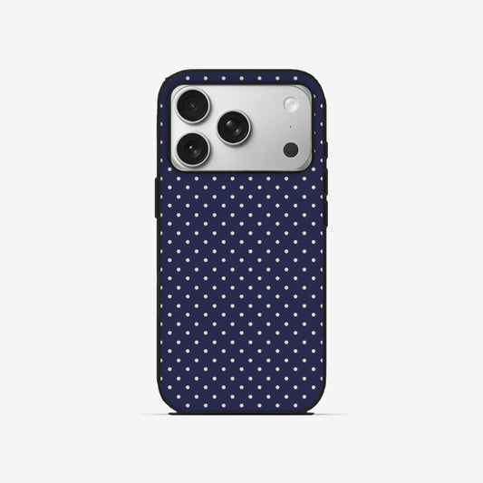 Navy Dots - Black Silicone