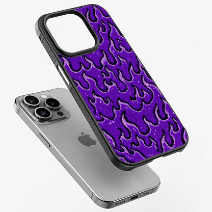 Purple Flames - Bumper Glass Case