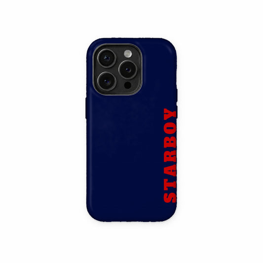 Navy Red Statement Text Phone Case front view