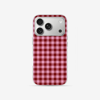 Cherry Gingham - Clear Silicone