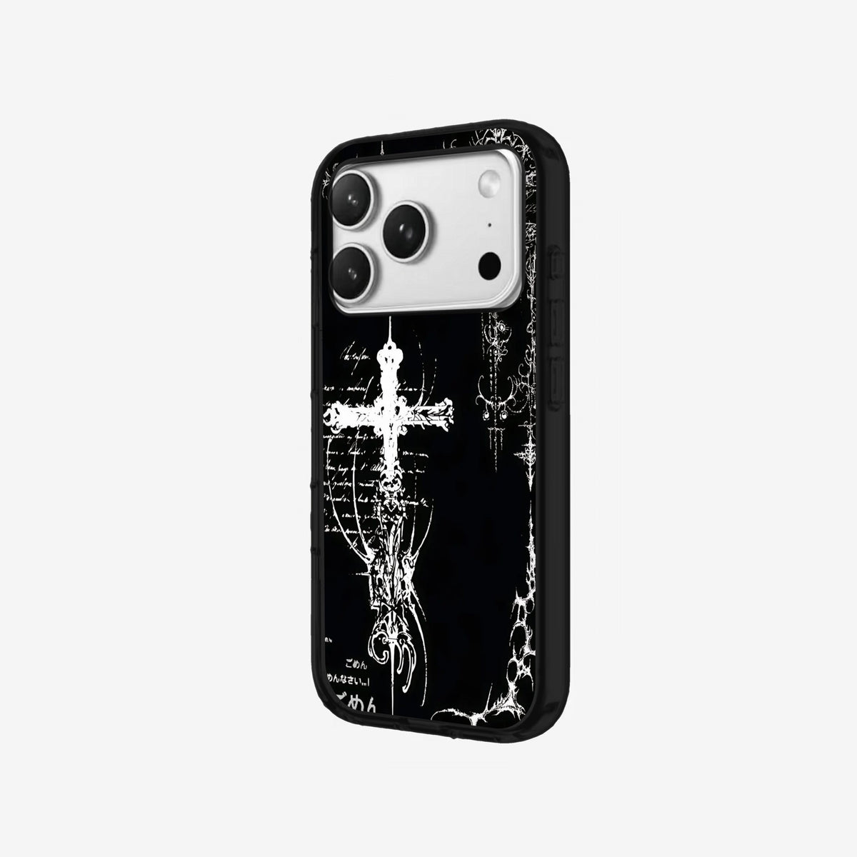 Gothic Cross - Black Silicone angled