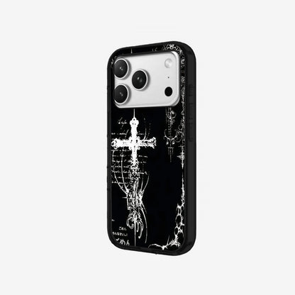 Gothic Cross - Black Silicone angled