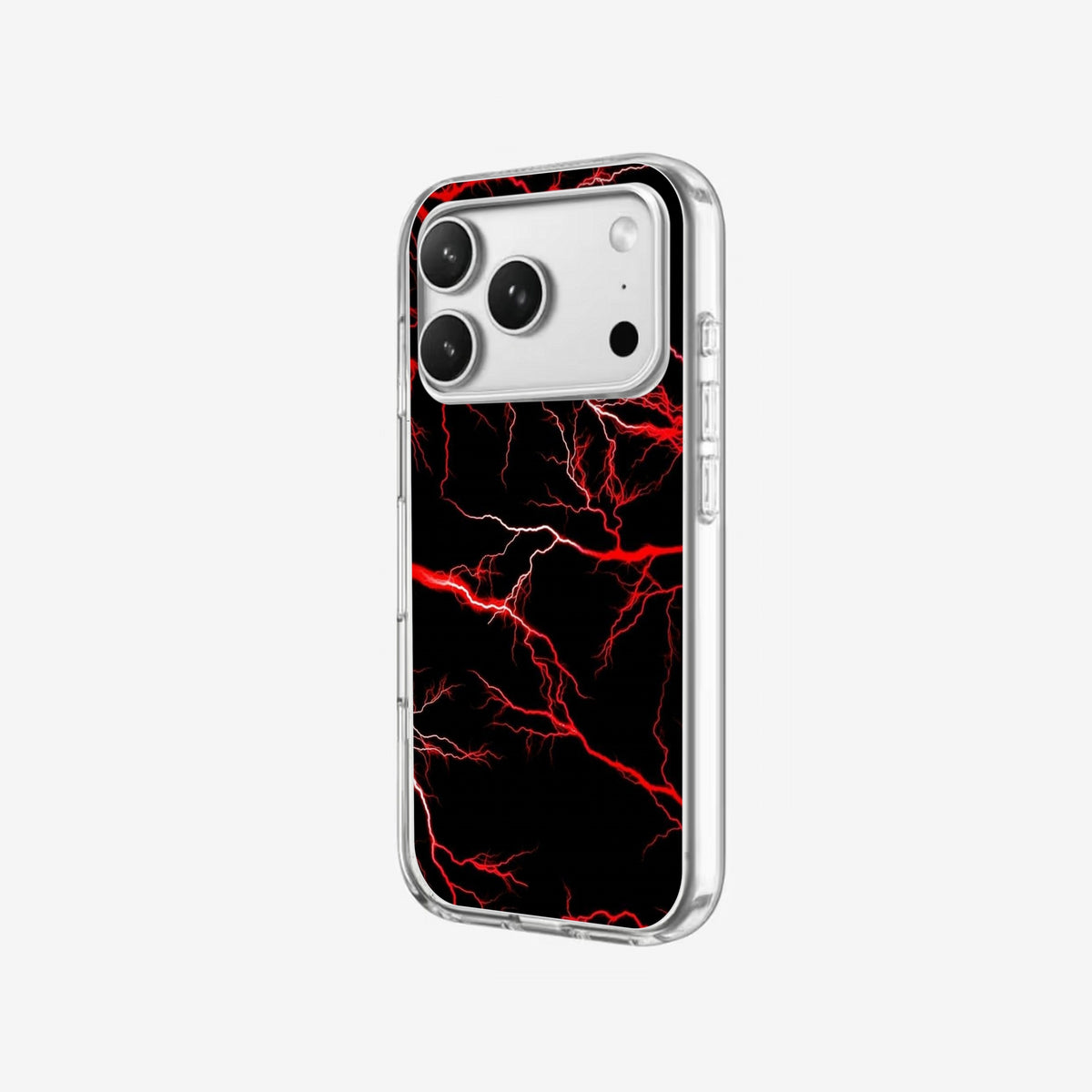 Red Lightning - Clear Silicone angled