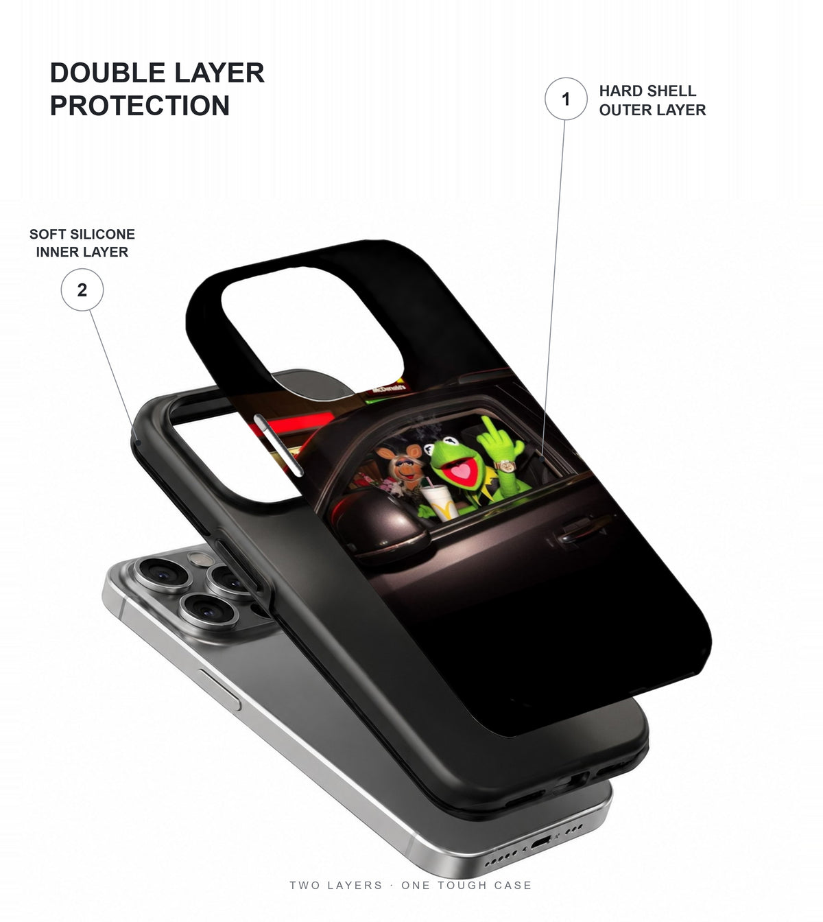 Retro Frog Road Trip Phone Case double layer protection