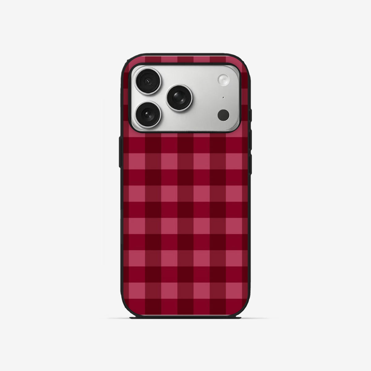 Wine Plaid - Black Silicone