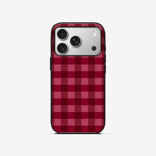 Wine Plaid - Black Silicone