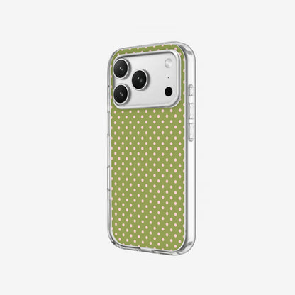 Olive Dots - Clear Silicone angled