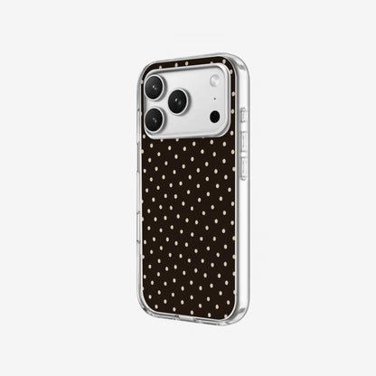 Mocha Dots - Clear Silicone angled