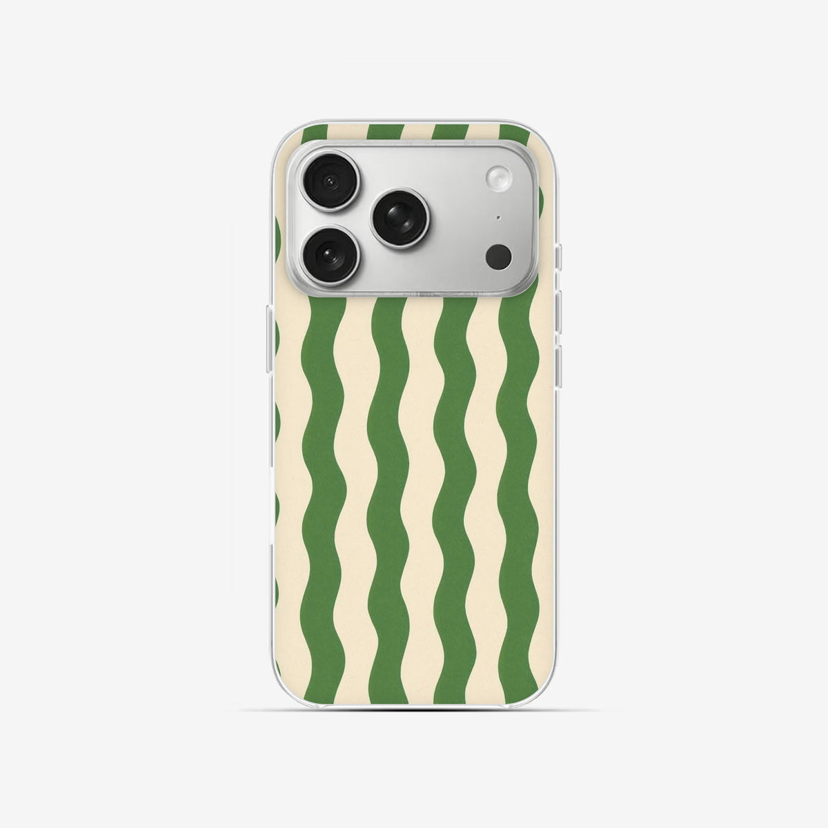 Wavy Green - Clear Silicone