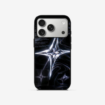 Chrome Star - Black Silicone