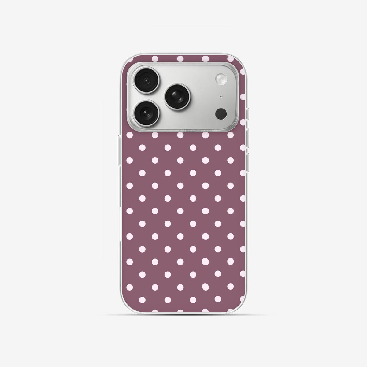 Plum Dots - Clear Silicone
