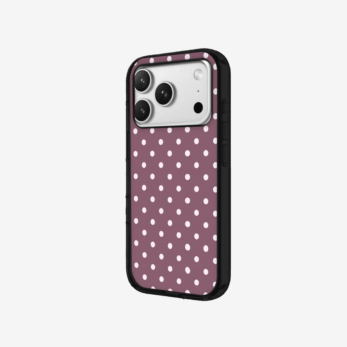 Plum Dots - Black Silicone angled