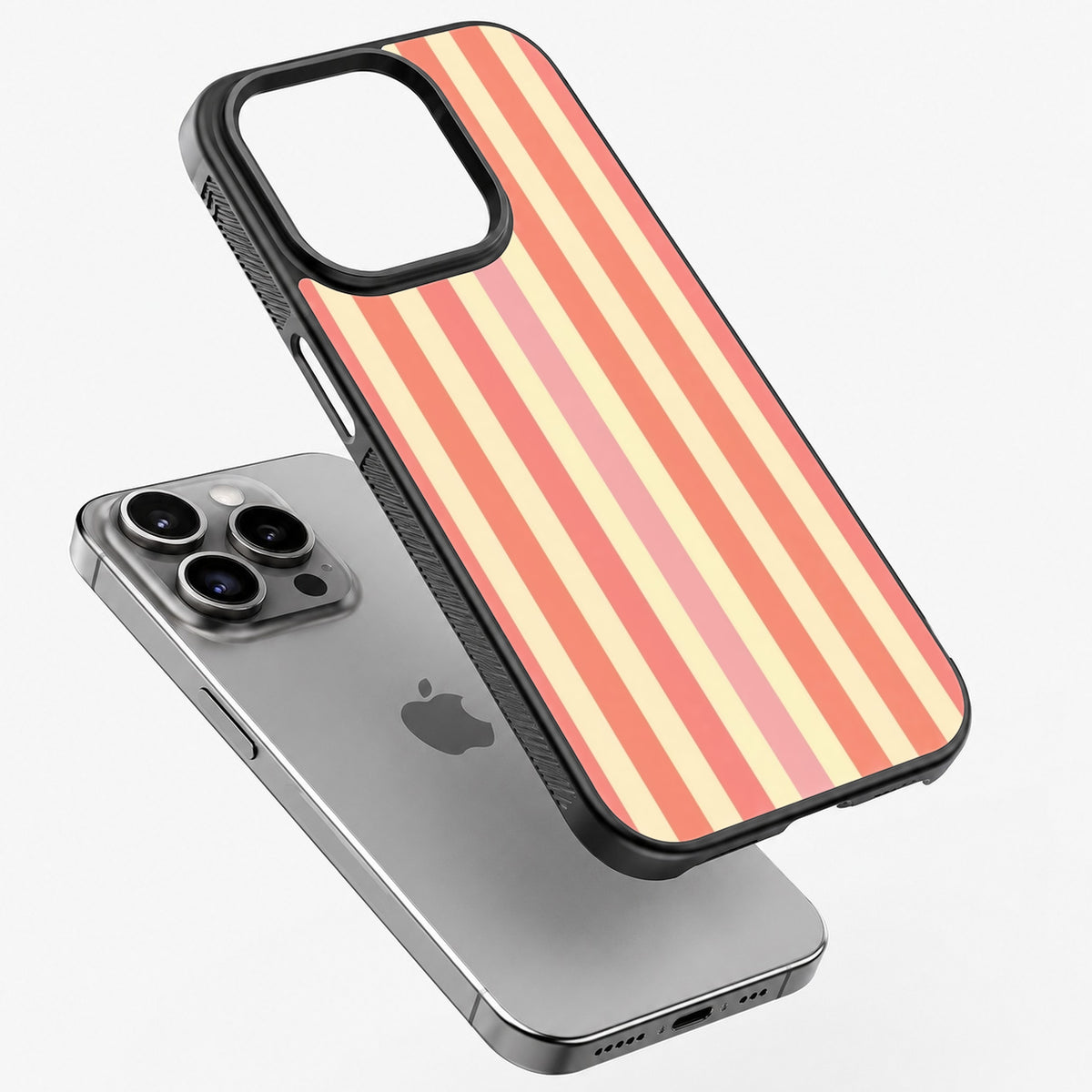 Peach Stripe - Bumper Glass Case
