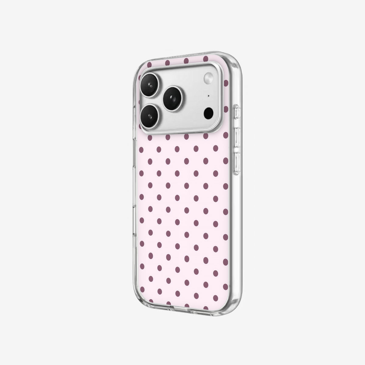 Blush Dots - Clear Silicone angled