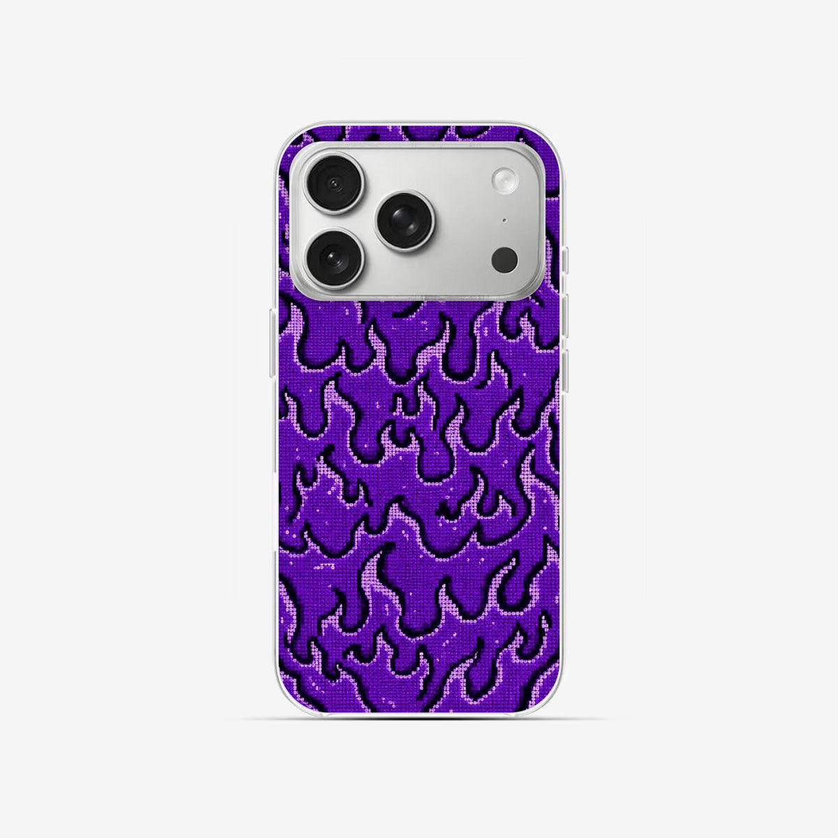 Purple Flames - Clear Silicone