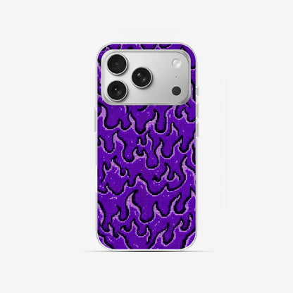 Purple Flames - Clear Silicone