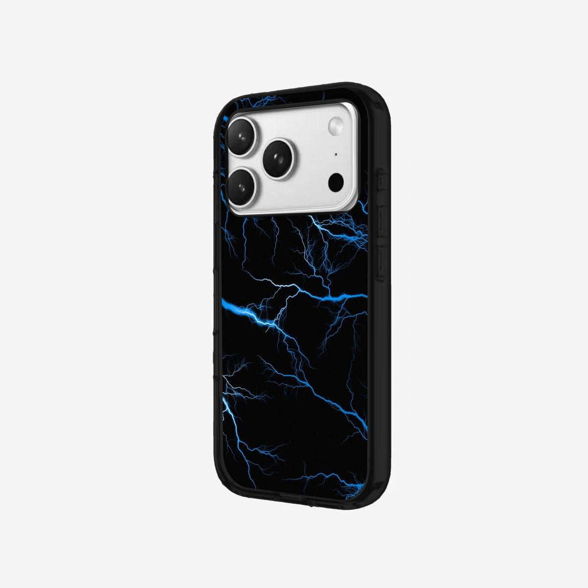 Blue Lightning - Black Silicone angled