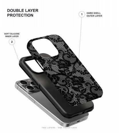 Black Lace Phone Case double layer protection