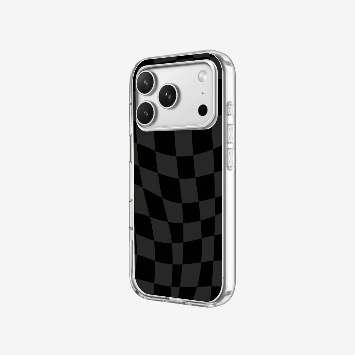 Warped Check - Clear Silicone angled