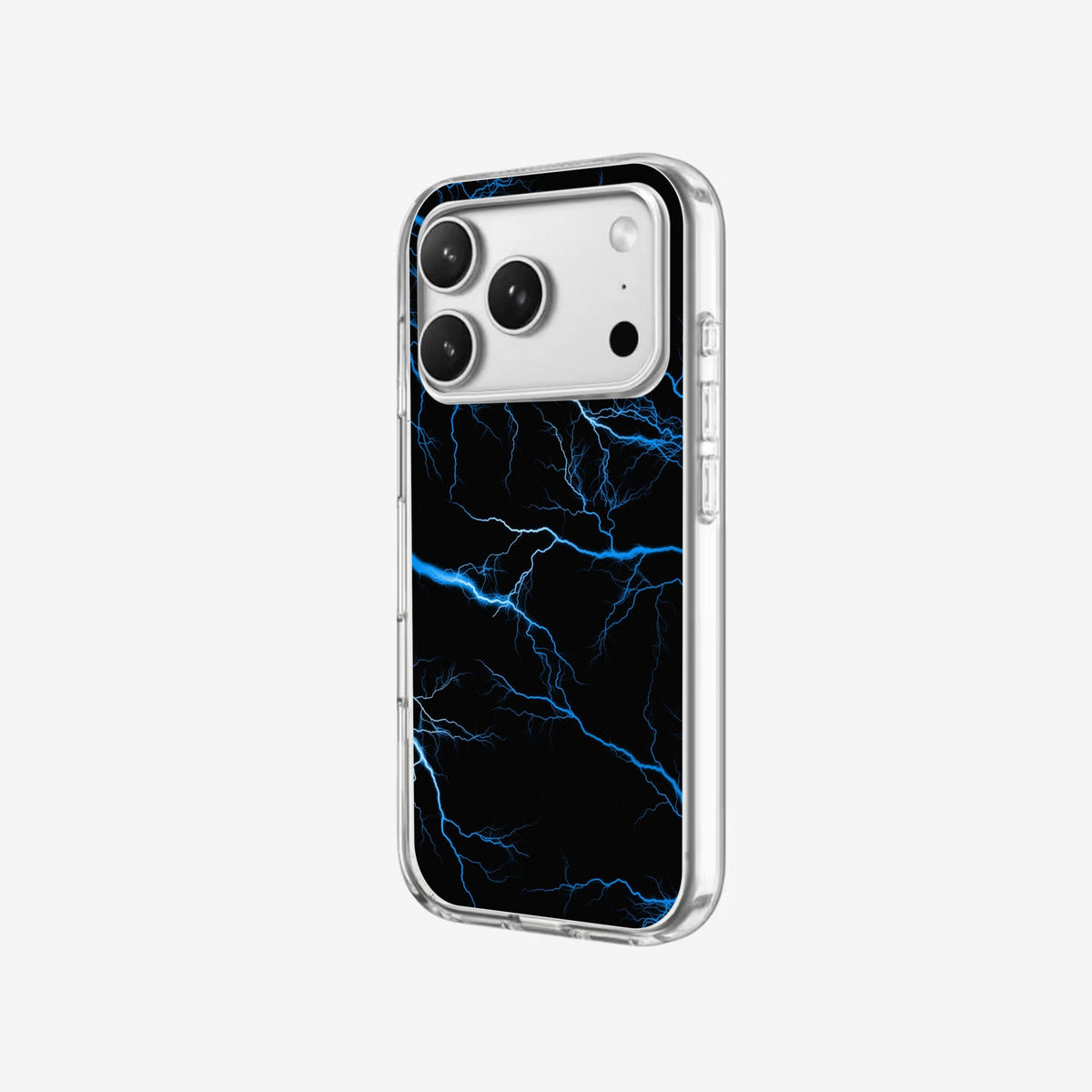 Blue Lightning - Clear Silicone angled