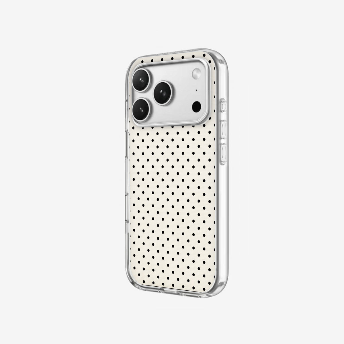 Ivory Dots - Clear Silicone angled